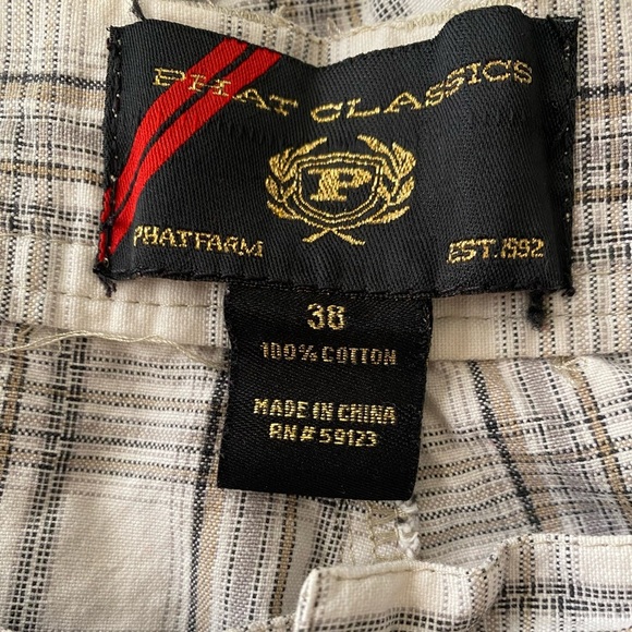 Phat Farm Classic Plaid Flat Front Performance Shorts 38 - Picture 10 of 12